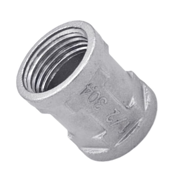 BIBABLYKE Stainless Steel Connector Adapter Coupler Plumbing Fittings Double Sleeve Connection Nipple Female Threaded Pipe Adapter