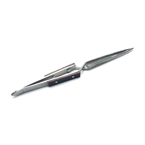 BIBABLYKE Stainless Steel Crosses Lock Tweezer Auto Closing Jewelry Soldering Craft Repair Tool Straight Elbow Tip Clamp Clip