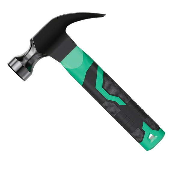 BIBABLYKE Straight Claw Hammer Carbon Steel Claw Hammer Shock Absorbing Handle for Prying Nails Woodworking Repairing