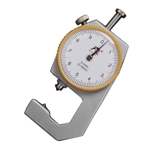 BIBABLYKE Thickness Gauge Round Dial Indicator Portable Accurate Measuring Paper Wire Steel Pipes Ranges 0 to 10mm Accuracy 0.1mm
