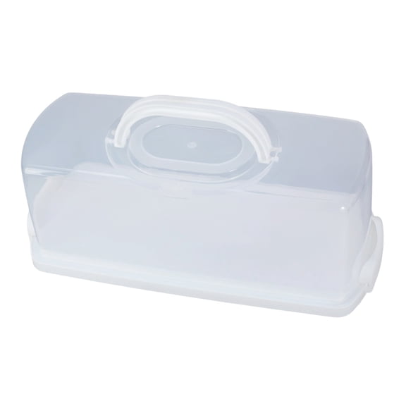 BIBABLYKE Transparent Bread Storage Container With Handle For Cake Slices Toasts And Bakery Items Airtight Lid Kitchen Organiser
