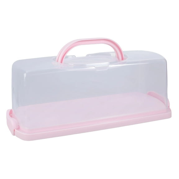 BIBABLYKE Transparent Bread Storage Container With Handle For Cake Slices Toasts And Bakery Items Airtight Lid Kitchen Organiser