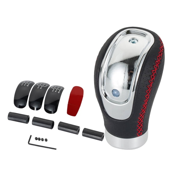 BIBABLYKE Universal 5/6 Speed Transmissions Gear Shifts Knob Shifter Lever Handle Stick PU Leather For Manual Car Auto Accessories