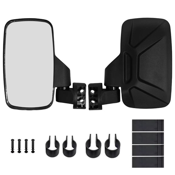 BIBABLYKE Upgrades Side View Mirrors with Adjustable Clamp Heavy Duty Side Mirrors set Shatter Proof Side Mirrors Easy Installs