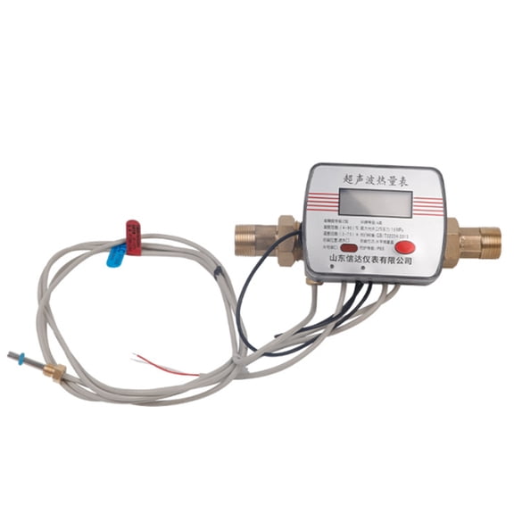 BIBABLYKE Upgrades Ultrasonic Heat Meter Brass flowing Meter with LCD Display Heat Measurement Device for Home Heating Systems