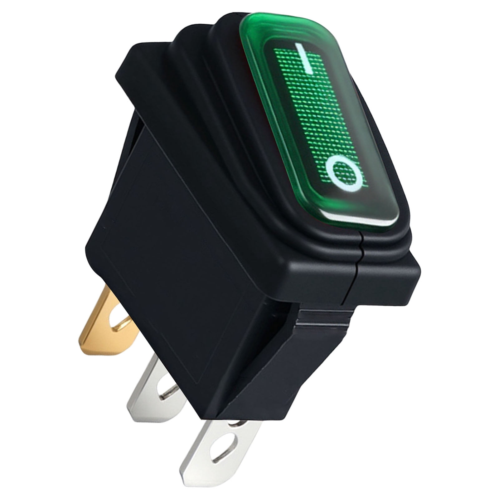 BIBABLYKE Waterproof IP65 Small Rocker Switches 250V 16A Black ...