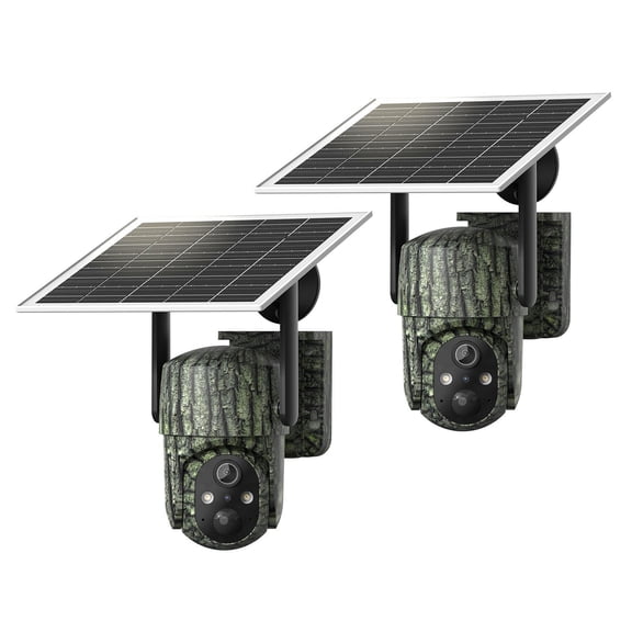 BIBEARBIBEAR 4G Solar LTE Trail Camera - 360° Pan Tilt, 4K Live View, 0.2s Trigger, HD Night Vision. Built-in SIM (7-Day FREE Data), Waterproof for Hunting/Security