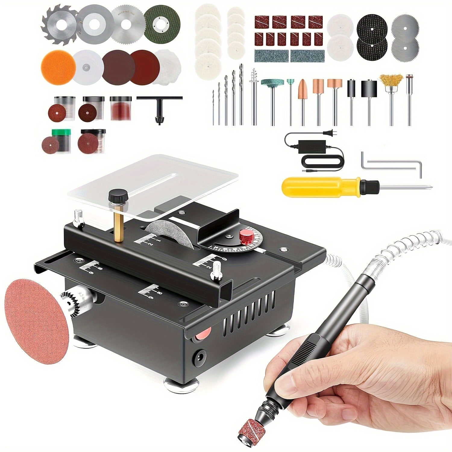 BIBEARBIBEAR Compact Portable Table Saw, 7-Speed All-In-One Precision ...