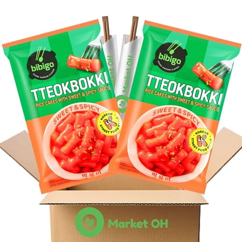 BIBIGO Tteokbokki Sweet & Spicy Rice Cakes Meal Kit 2 Pack (12.69 oz