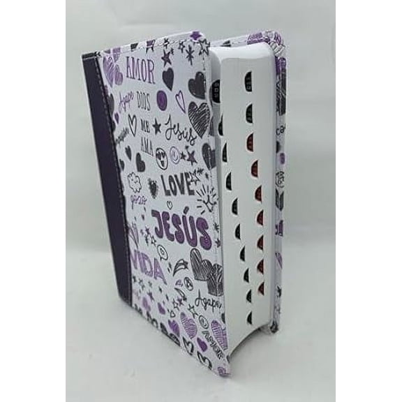 BIBLIA PARA JOVENES TAMAO BOLSILLO RV1960 PIEL IMITACION INDICE LILA PALABRAS DEVIDA AMOR 8.5 PUNTOS