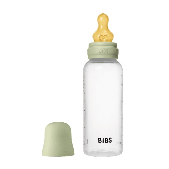 BIBS Baby Bottle with Medium Flow Natural Rubber Latex Nipple, Sage, 9 oz, 1 Each