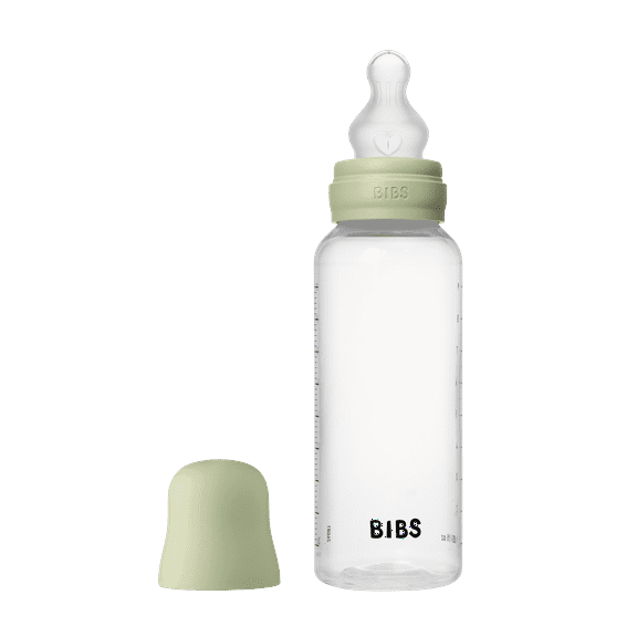 BIBS Baby Bottle with Medium Flow Silicone Nipple, Sage, 9 oz, 1 Each