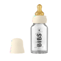 BIBS Baby Glass Bottle with Slow Flow Latex Nipple, 4 oz, Ivory, 1 Each