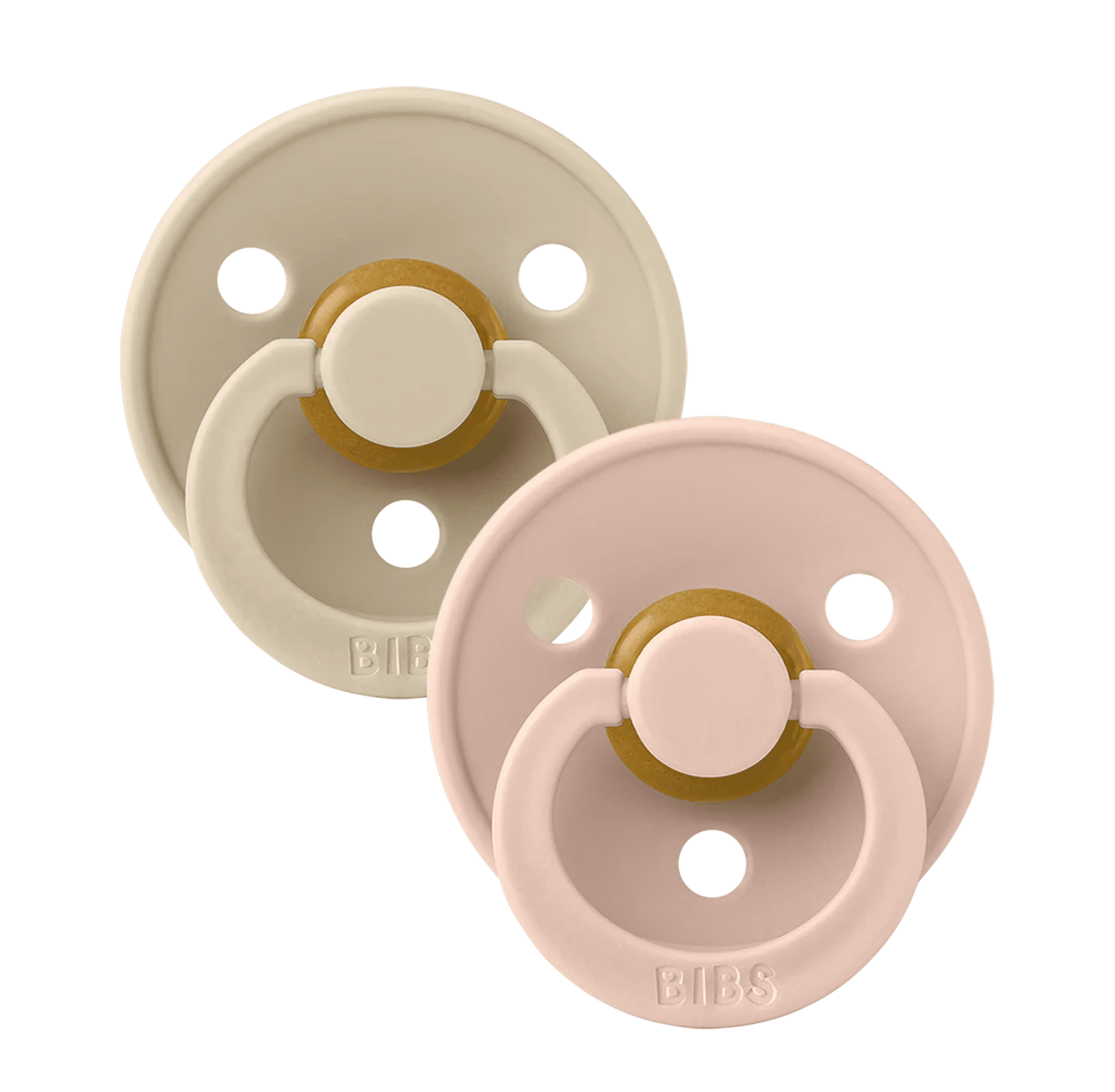 BIBS Colour Latex Pacifier Size 1, Vanilla/Blush, 2 Pack