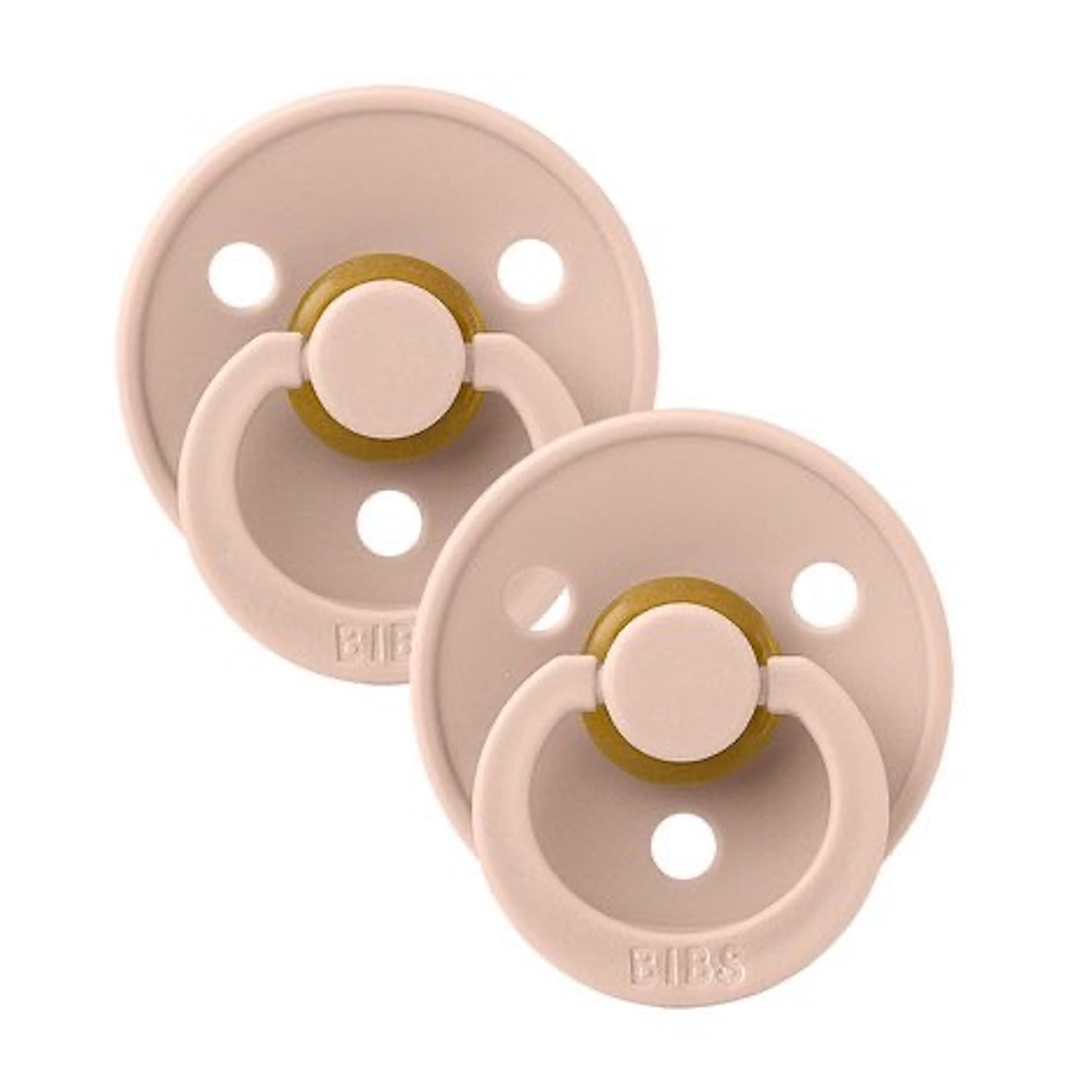 BIBS Colour Latex Pacifier Size 3, 18 to 36 Months, Blush/Blush, 2 Count, Infant