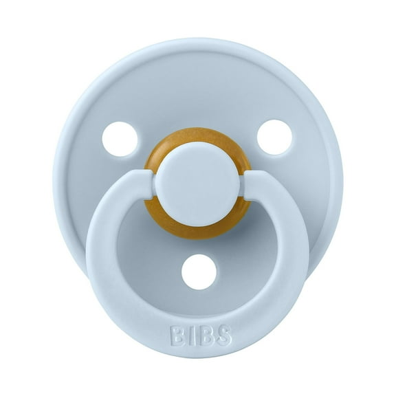 BIBS Colour, Natural Rubber Latex Pacifier Size 1, 0-6 Months, Baby Blue, Gender-Neutral, 1 Count
