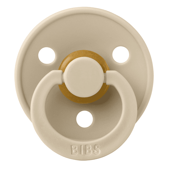 BIBS Colour, Natural Rubber Latex Pacifier Size 1, 0-6 Months, Vanilla, Gender-Neutral, 1 Count