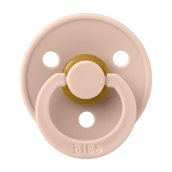 BIBS Colour, Natural Rubber Latex Pacifier Size 2, 6-18 Months, Blush, Gender-Neutral, 1 Count, Infant