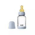thumbnail image 1 of BIBS Glass Baby Bottle with Slow Flow Latex Nipple, 4 oz, Baby Blue, 1 Each, 1 of 7