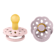 BIBS Infant Pacifier Boheme Latex Size 1, 0-6 Months, Blossom/Dusky Lilac, 2 pack
