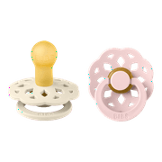 BIBS Infant Pacifier Boheme Latex Size 1, 0-6 Months, Ivory/Blossom, 2 pack