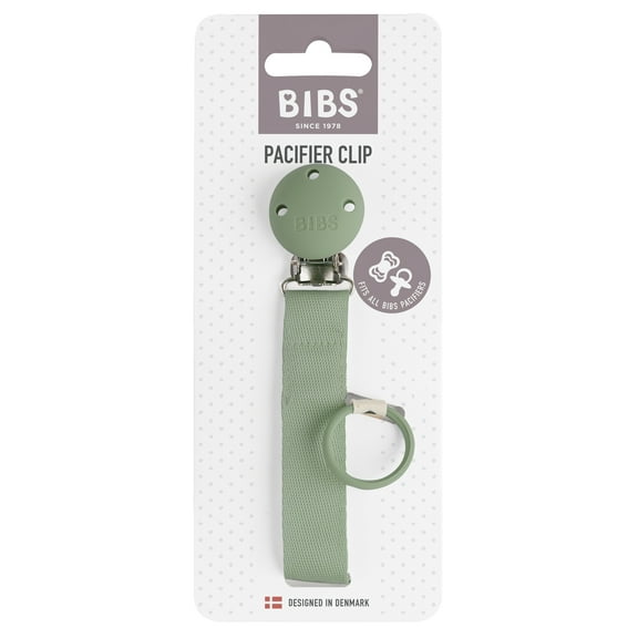 BIBS Pacifier Clip, Ribbon Sage, Infant