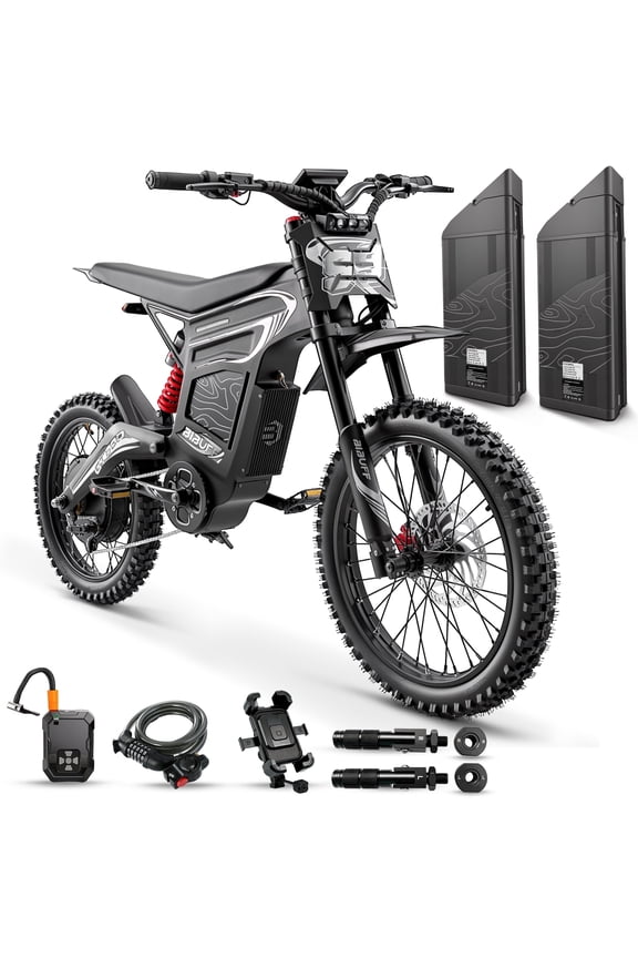 GT600 Electric Dirt Bike for Adult,7500W 55MPH,160+ Miles,Two 72V 30Ah BatteriesFull Suspension & Hydraulic Brakes, 19"/17" Tires,Off-Road Electric Mountain Bike UL2849
