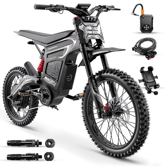 BIBUFF GT600 Electric Dirt Bike for Adults, 7500W Peak Motor 55MPH, 72V 30Ah Battery Up to 80+ Miles, Full Suspension Hydraulic Brakes, 19"/17" Tires, Off-Road e-Motorcycle UL2849