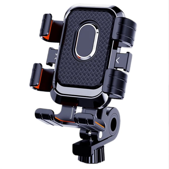 Motorcycle Bike Phone Mount, Universal Cell Phone Holder with 6-Claw Anti-Shock Lock, 360 Adjustable Navigation Cradle for 4.77 Inch Smartphones, E-Bike, Scooter and Bicycle