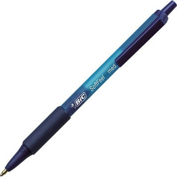BIC-1PK Soft Feel Ballpoint Pen, Retractable, Medium 1 Mm, Blue Ink, Blue Barrel, Dozen