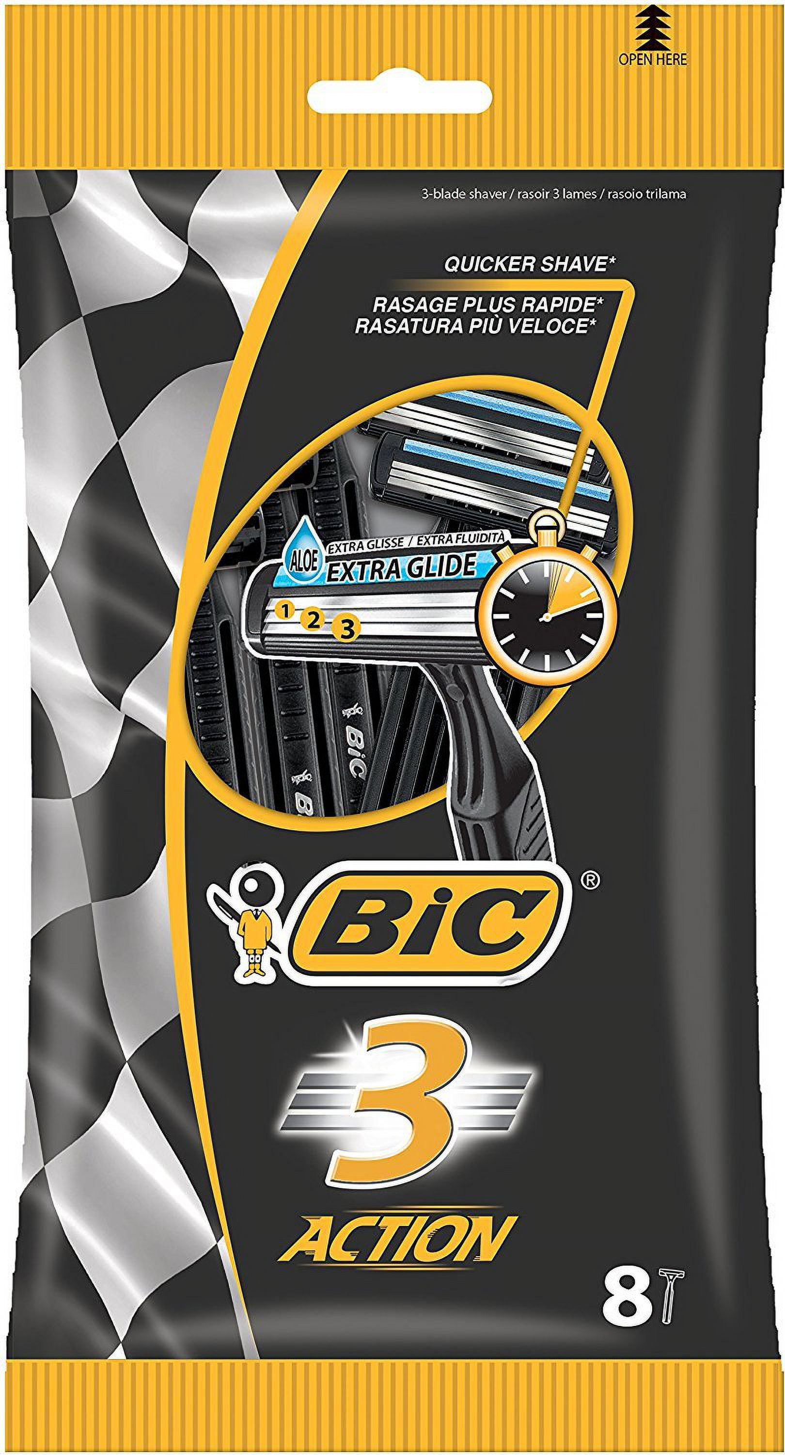 BIC 3 Action Men's Razor - Pack of 8 - Walmart.com