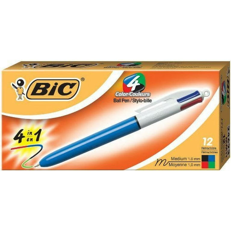 BIC - 4-Color Ballpoint Retractable Pen, Assorted Ink, Medium, 2 per Pack, Sold as 1 PK BIC - 4-Color Ballpoint Retractable Pen, Assorted Ink, Medium, 2 per Pack, Sold as 1 PK