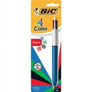 BIC 4-Color Retractable Pen - Fine, Medium Pen Point - Refillable - Retractable - Multi, Black, Red, Green - 1 / Pack | Bundle of 10 Packs