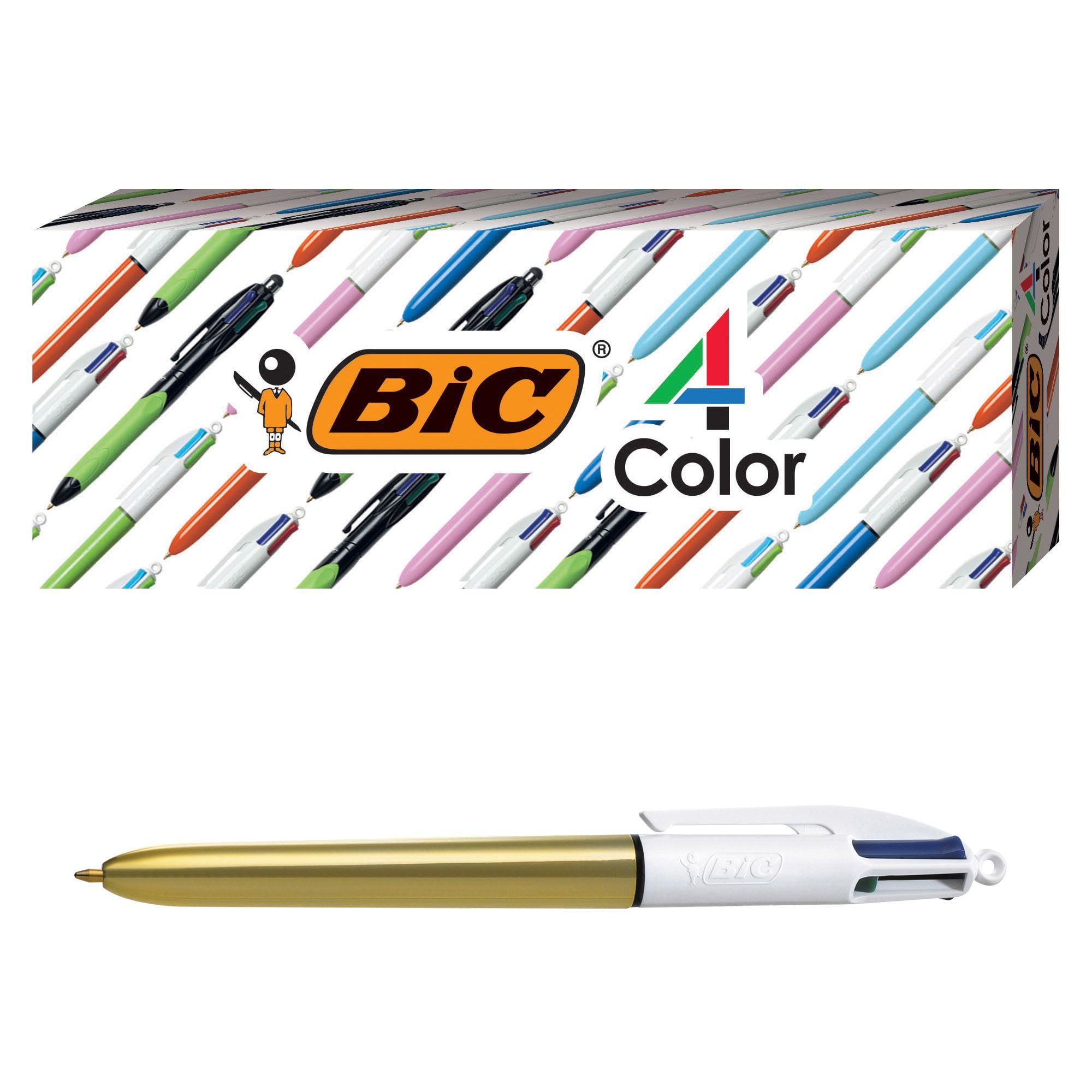 Bic stylo bille 4 Colour Shine Gold - Cumerco