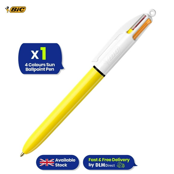 BIC 4-Colour Sun Pen Medium Points for Office & Home