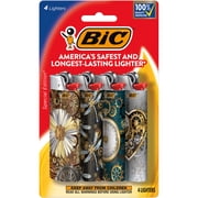 BIC Maxi Special Edition Favorites Pocket Lighters, Pack of 4, Designs May Vary