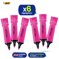 thumbnail image 1 of BIC 6x Marking Highlighter Flat Marker Neon Pink Modular Tip for Precise Highlighting, 1 of 7