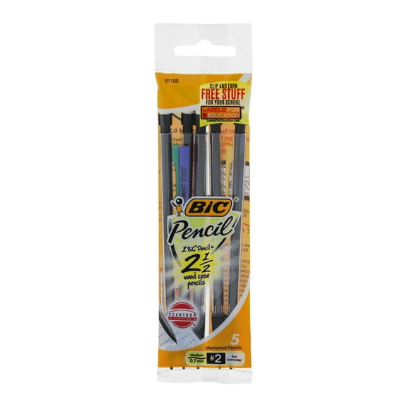 BIC .7mm Mechanical Pencils - #2 Lead - 0.7 mm Lead Diameter - 5 / Pack | Bundle of 5