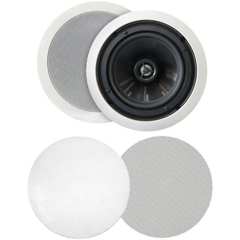 125W 6.5 in. Weather-Resistant In-Ceiling Speakers, Pivoting Tweeters, Metal and Cloth Grills 125W 6.5 in. Weather-Resistant In-Ceiling Speakers, Pivoting Tweeters, Metal and Cloth Grills