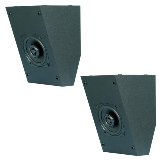 BIC America RtR Elite S2040 4.5-In. 100-Watt Dual-Angle On-Wall Surround Speakers, Dolby Atmos Compatible, Horizontal or Vertical Mounting, 8 Ohms