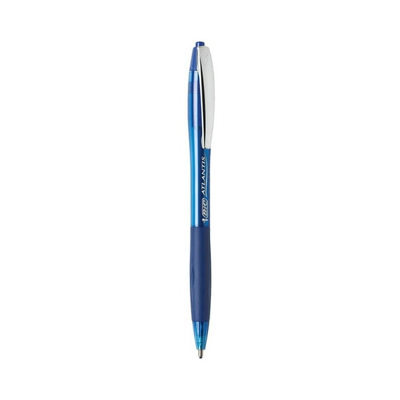 BIC Atlantis Ballpoint Pens, Retractable, Bold Point, Blue Ink, Single Pen