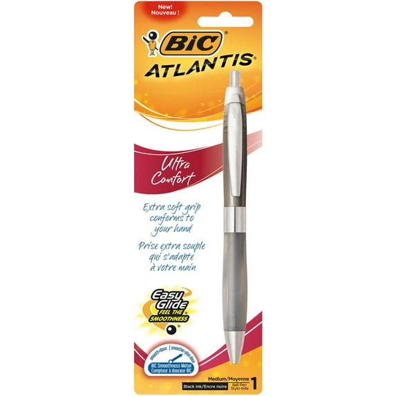 BIC Atlantis® Ultra Comfort Retractable Ball Pen, Black, 1 Pack