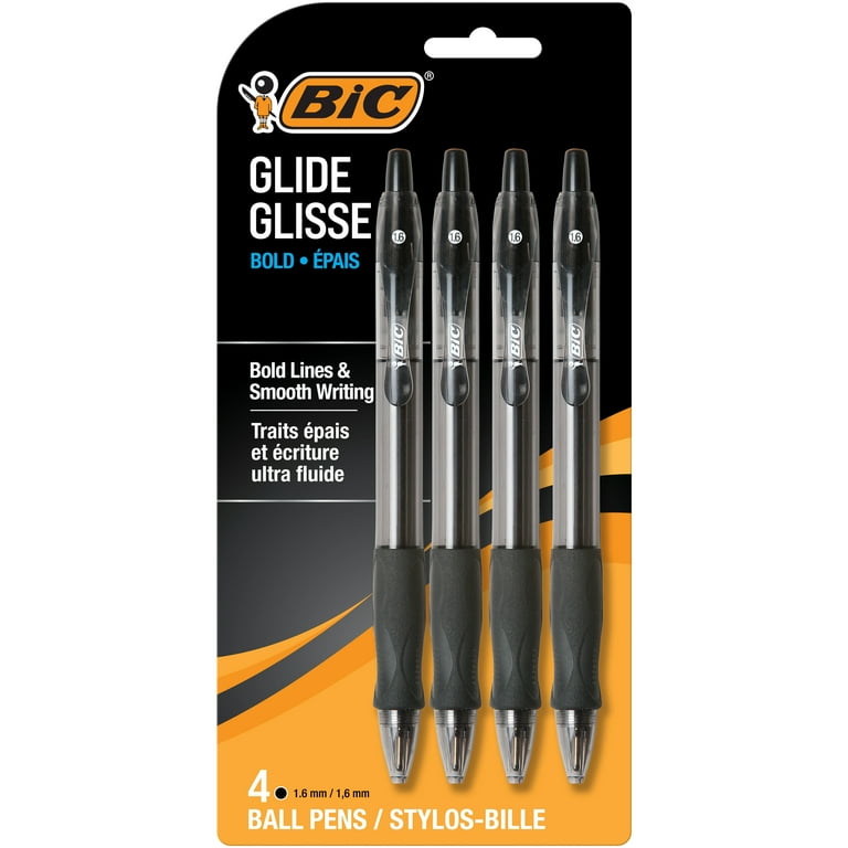BIC, Retractable Ball Pen, VLGBP41B, Bold Point, 4 Pack - Walmart.com