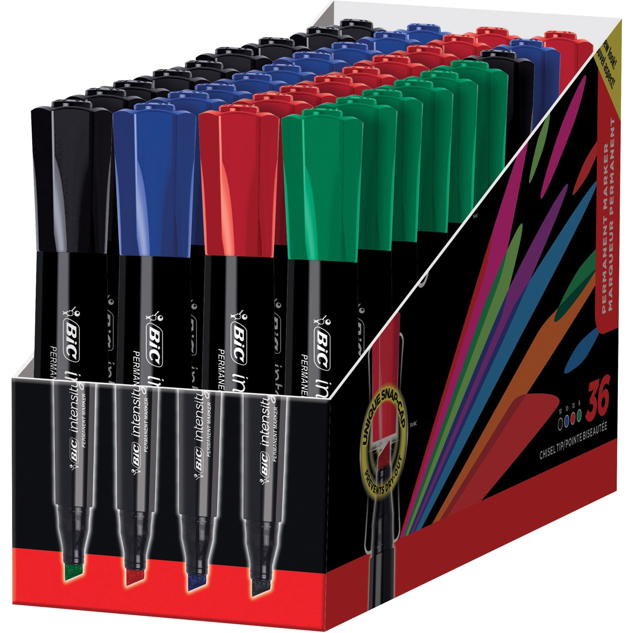 Intensity Chisel Tip Permanent Marker Value Pack, Broad Chisel Tip, Black, 36/Pack Intensity Chisel Tip Permanent Marker Value Pack, Broad Chisel Tip, Black, 36/Pack