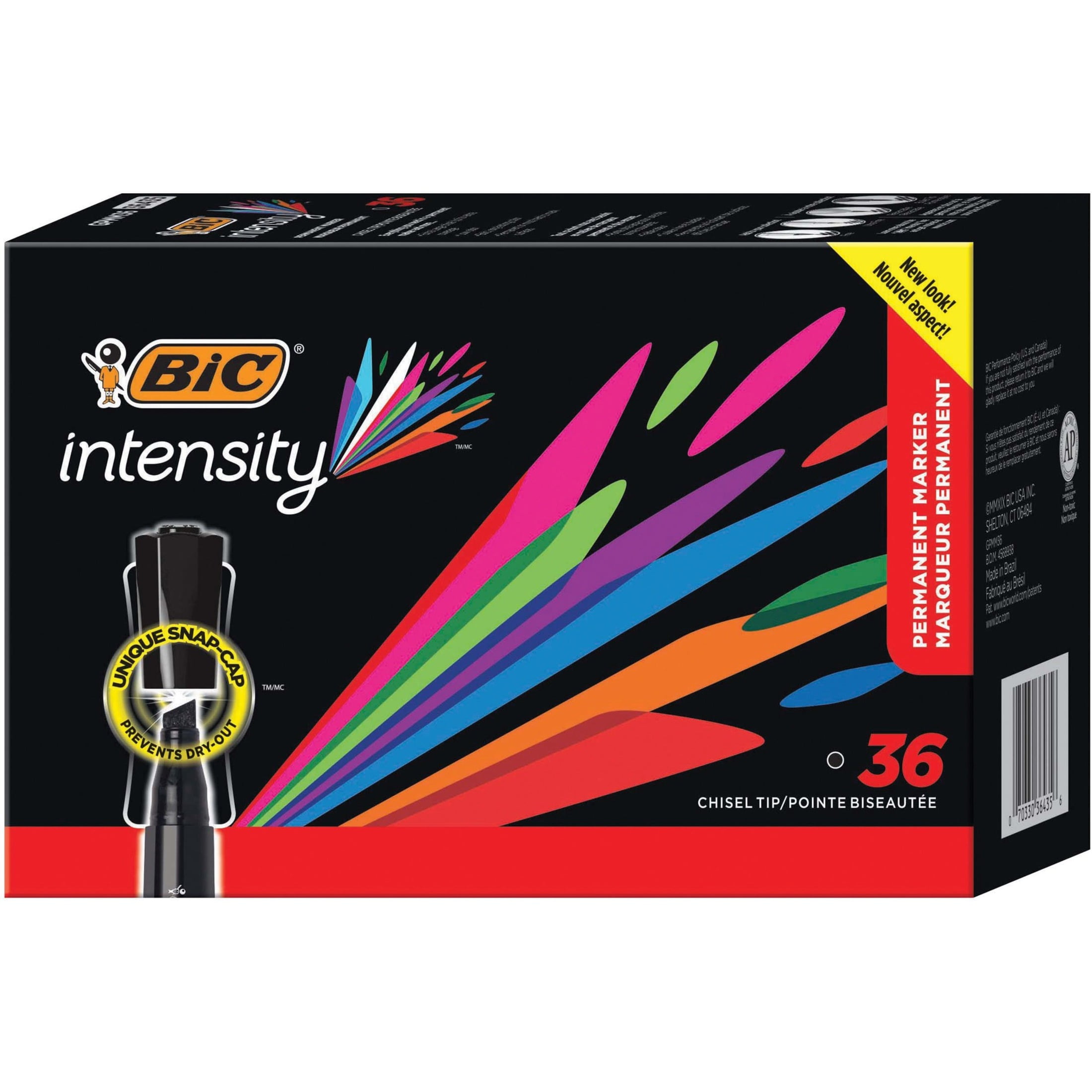 BIC, BICGPMM36BK, Intensity Permanent Markers, 36 / Box