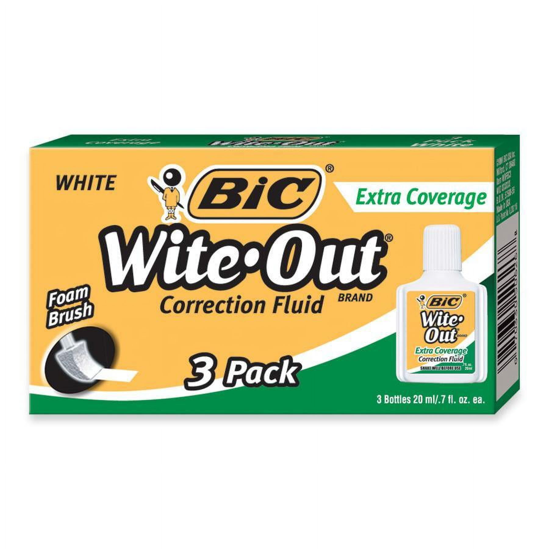 Reviews For BIC Wite-Out Brand Extra Coverage Correction Fluid 20 Ml White Covers The Toughest Mistakes 3 Count Bic - View #7