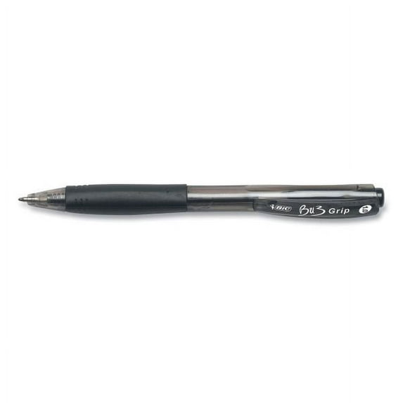 1 piece BIC BU3 Ballpoint Pen, Retractable, Medium 1 mm, Black Ink, Smoke/Black Barrel, 18/Pack