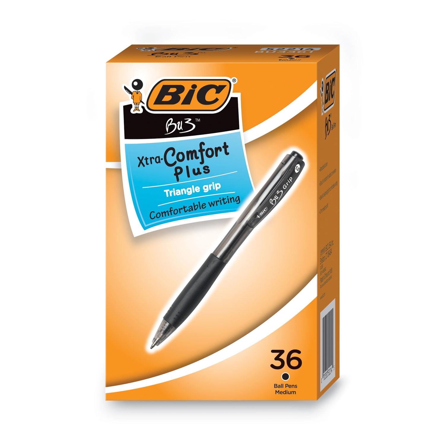 PrevaGuard Ballpoint Pen, Retractable, Medium 1 mm, Black Ink, Black Barrel