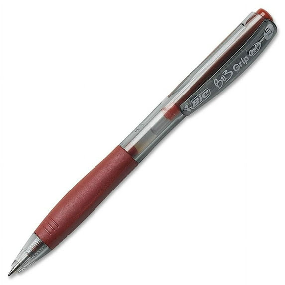 BIC BU3 Retractable Gel Roller Ball Pen, Medium, .7mm, Red, 12 Ct