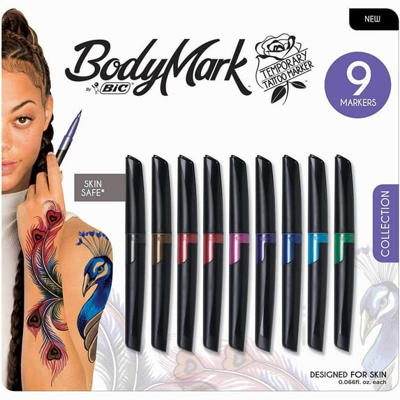 BIC BodyMark Temporary Tattoo Marker Assorted Colors (9 pk.)
